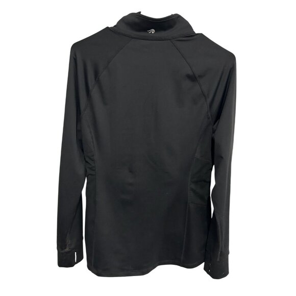 Ideology Black Full Zip Activewear Jacket Mesh Panels Zippered Pockets Sz Large - Picture 2 of 10